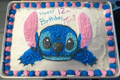 Diy Stitch Birthday Cake, Stitch Sheet Cake Ideas, Lilo And Stitch Sheet Cake, Diy Stitch Cake, Stitch Sheet Cake, Stitch Cupcake Cake, Stitch Cakes, Stitch Birthday Cake, Lilo And Stitch Cake