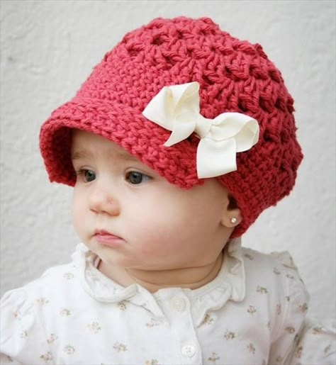 10 DIY Cute Kids Crochet Hat Patterns | 101 Crochet Easy Crochet Hat Patterns, Girls Crochet Hats, Easy Crochet Hat, Crochet Kids Hats, Crocheted Hat, Crochet Baby Girl, Crochet Cap, Haken Baby