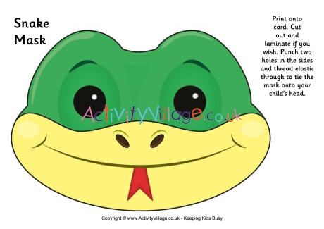 Snake Mask Printable Snake Mask For Kids, Snake Headband For Kids, Snake Mask, Book Parade, Mask Printable, Year Of The Snake, Face Masks For Kids, Elastic Thread, A Snake