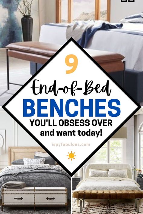 The end-of-bed bench is chic and stylish, plus it adds additional functionality to your space. Check out this collection of my favorite benches perfect for any space. End Of Bed Seating, Barn Restoration, Bedroom Lighting Ideas, Bench Bedroom, Caitlin Wilson, Storage Bench Bedroom, Bedroom Decoration Ideas, End Of Bed Bench, Sanctuary Bedroom