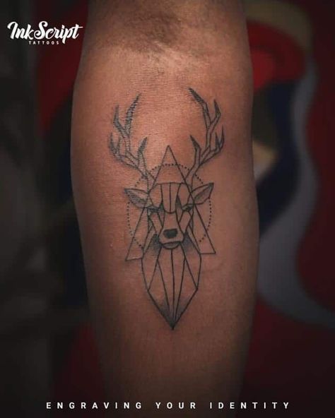 Deer Gemini Tattoo 1 Geometric Gemini Tattoo, Reindeer Tattoo, Silverback Tattoo, Gemini Tattoo Designs, Twin Tattoos, Studio Images, Saved Tattoo, Gemini Tattoo, Ornamental Tattoo