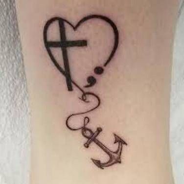 meaning behind semicolon tattoo colors and symbols Heart Tattoo Meaning, Anchor Heart Tattoo, Anchor Tattoo Meaning, Semicolon Tattoo Meaning, Cross Tattoo Meaning, Semicolon Tattoos, Woman Tattoos, Anchor Heart, Semi Colon