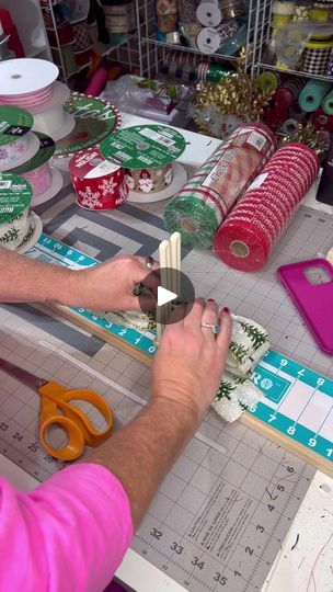 Making a Gift Bow for Christmas Presents | Full-length tutorial using value ribbon from Costco to make bows for gifts, gift baskets, wreaths, garlands, lanterns.

#bow #bows #christmas... | By Sweet Aria Decor "The Tomato Cage Tree Lady"Facebook Tomato Cage Tree, Bows For Gifts, Bow Makers, Tree Lady, Xmas Lanterns, Making Bows For Wreaths, Christmas Tree Decorating Tips, Package Bows, Bow Maker