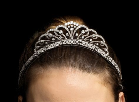 Bonhams : DIAMOND TIARA, KNOWN AS 'THE ROCKINGHAM TIARA', CIRCA 1900 Royal Crown Jewels, 7 December, Diamond Hair, Tiara Hairstyles, Headpiece Jewelry, Diamond Tiara, December 2023, Royal Jewels, A Bracelet