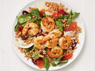 Shrimp Salad Recipe, Salad With Shrimp, Farro Recipes, Jeff Mauro, The Kitchen Food Network, Parsley Salad, Country Boil, Shrimp Salad Recipes, Weeknight Recipes