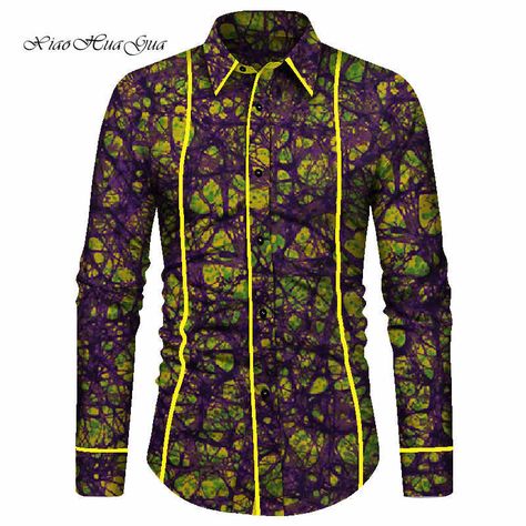 African Print Tops Men, Ankara Fashion Styles, African Print Shirt, Africa Clothing, Dashiki Shirt, African Wear Styles For Men, Long Sleeve Cotton Tops, Latest African Men Fashion, African Shirts For Men