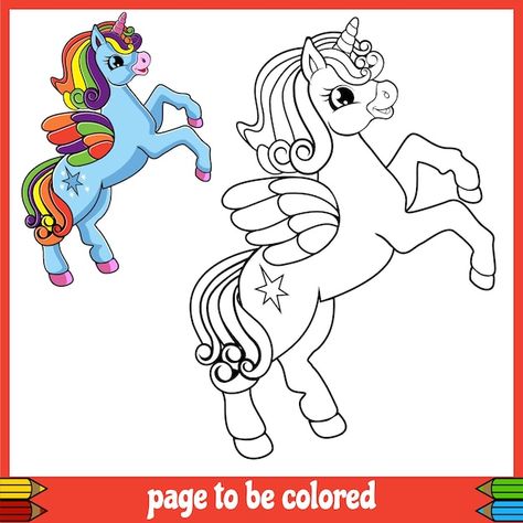 Blue Cartoon Character, Unicorn Pony, Blue Cartoon, Cartoon Coloring, Unicorn Coloring, Free Coloring Sheets, Unicorn Colors, Relaxing Art, Unicorn Coloring Pages