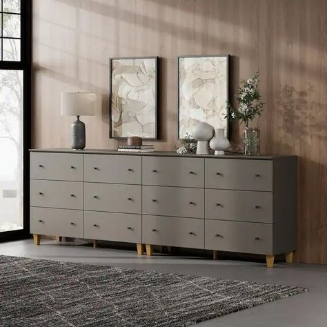 6 Drawers Dresser for Bedroom, Wooden Wide Chest of Drawers - On Sale - Bed Bath & Beyond - 37833590 Drawer Chest Bedroom, Bedroom Dresser Sets, Chest For Bedroom, Organizer Furniture, 12 Drawer Dresser, Chest Of Drawers Design, Wood Closet, Large Chest Of Drawers, Wide Chest Of Drawers