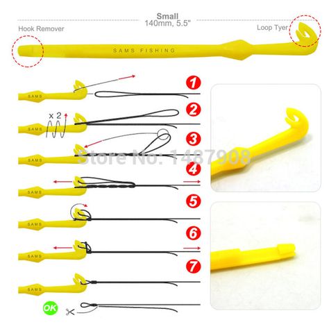 SAMS 2 x  Hook Loop Tyer and Disgorger Tie Fast Nail Knot Tying Tool for Fly Fishing Line Fish Hooks Tier Tools Kit Plastic Fast Nail, Knot Tying, Fishing For Beginners, Fly Fishing Tips, Bass Fishing Tips, Fishing Tackle Box, Fishing Rigs, Fishing Techniques, Fishing Knots