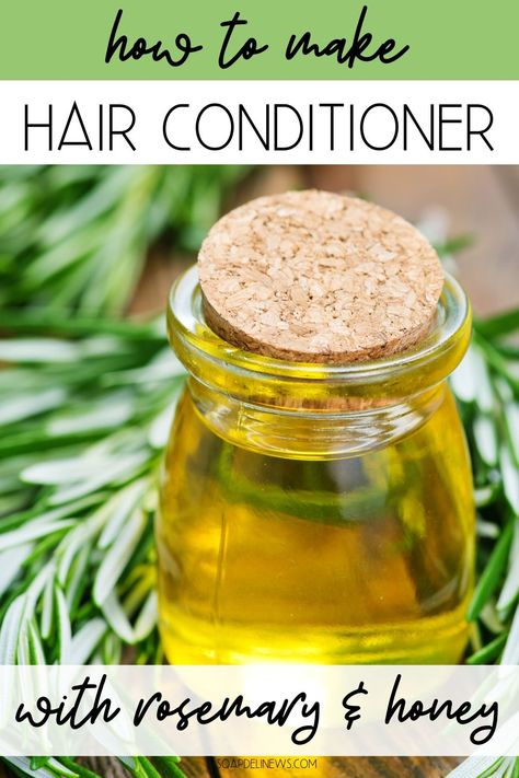 Honey hair conditioner recipe with rosemary essential oil for dry or damaged hair. Discover how to make a simple, rosemary honey hair conditioner recipe for your natural hair care routine. It's the perfect remedy to moisturize dry or damaged hair as part of your natural beauty regimen. This simple green beauty recipe incorporates honey, to give hair a boost of shine, and hydrating olive oil for that extra moisture dry, damaged hair needs. Rosemary essential oil is used to stimulate hair growth. Hair Conditioner Recipe, Diy Hair Care Recipes, Rosemary Honey, Natural Hair Care Routine, Herbal Health, Conditioner Recipe, Natural Skincare Recipes, Hair Care Recipes, Natural Beauty Care