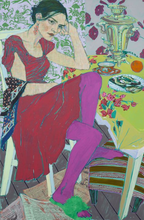 Expressive Color-Filled Portraits of Friends and Family by Hope Gangloff | Colossal Hope Gangloff, L'art Du Portrait, Colossal Art, 인물 드로잉, Arte Inspo, Art Et Illustration, Awesome Art, Art Paint, Figure Painting