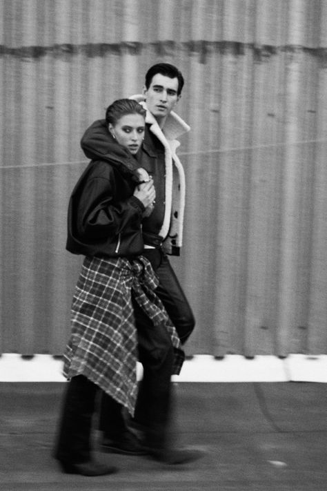 See the collection on yuliawave.com #yuliawave #new #fall #winter #blackandwhite #biker #style #creative #inspiration #aesthetic #streetstyle #fashion Fashion Editorial Couple, Rock Couple, Grunge Couple, Cropped Biker Jacket, Biker Jacket Men, Iron Hand, Inspiration Aesthetic, Sheepskin Coat, Streetstyle Fashion