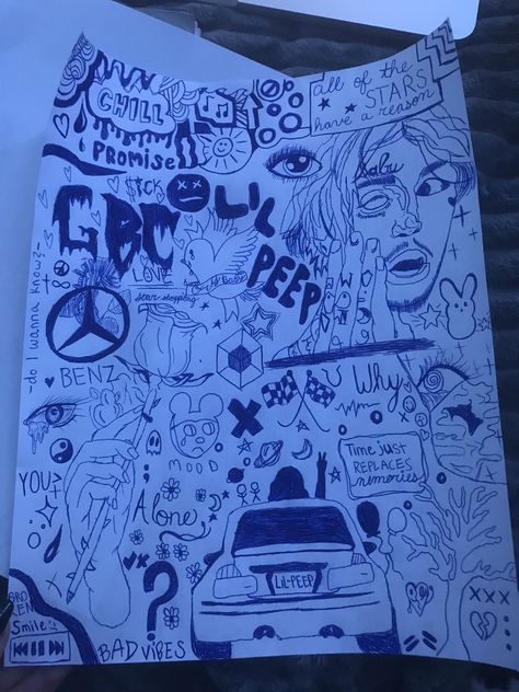 Easy Drawings Sketches Simple Art, Lil Peep Lyrics Drawing, Lil Peep Doodles, Lil Peep Drawing Easy, Lil Peep Art Drawing, Lil Peep Room Ideas, Lil Peep Inspired Tattoos, Lil Peep Drawing Ideas, Lil Peep Painting