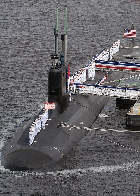 Virginia Class Submarine, Us Submarines, Uss North Carolina, Navy Submarine, Us Navy Submarines, Nuclear Submarine, Go Navy, Us Navy Ships, Naval Force