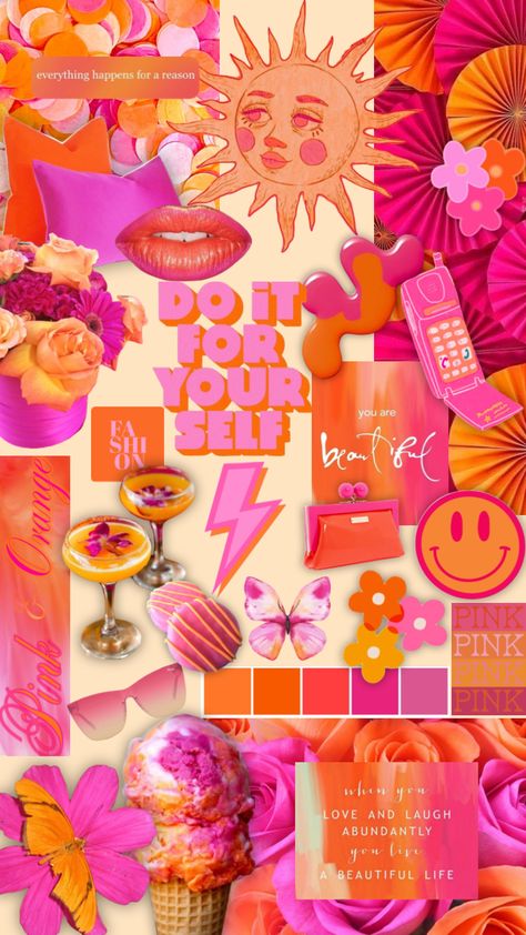 Pink & Orange 🩷🧡 #pinkandorange Pink Orange Wallpaper Aesthetic, Pink Orange Asthetics, Pink And Orange Mood Board, Cute Pink And Orange Backgrounds, Pink Orange Yellow, Pink And Orange Instagram Feed, Pink And Orange Wallpaper Iphone, Orange Pink, Wallpaper Backgrounds Pink And Orange