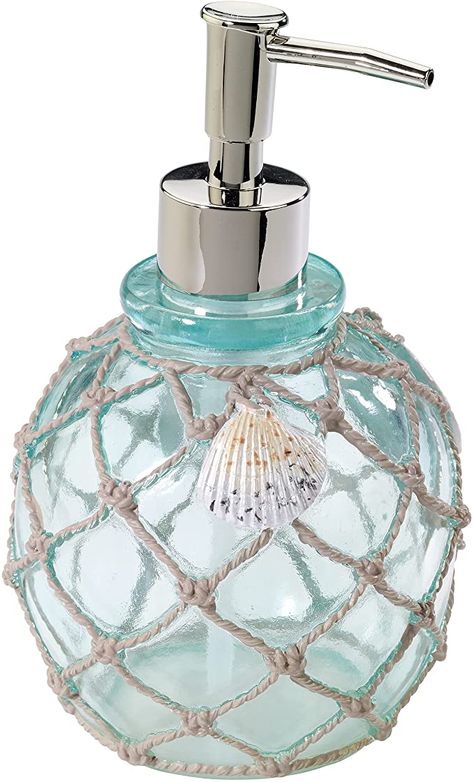 Amazon.com: Avanti Linens - Seaglass Soap Dispenser, Beach Inspired Bathroom Decor: Home & Kitchen Sea Bathroom, Lotion And Soap Dispensers, Resin Countertops, Counter Top Accessories, Kitchen Decor Themes, Resin Design, Bathroom Countertops, Beach Bathrooms, Bathroom Accessory Set