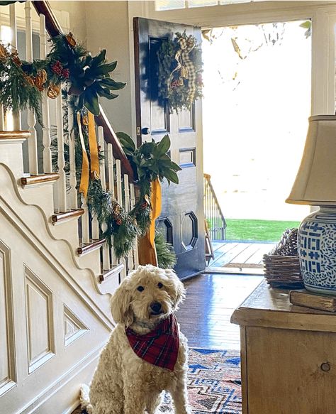 Sunday Five-brunch, orange Xmas & no Summer - Cindy Hattersley Design Linda Smith Davis, Christmas Brunch Menu, Christmas Staircase Decor, Linda Smith, Christmas Staircase, Orange Christmas, Staircase Decor, Christmas Interiors, Merry Christmas To All