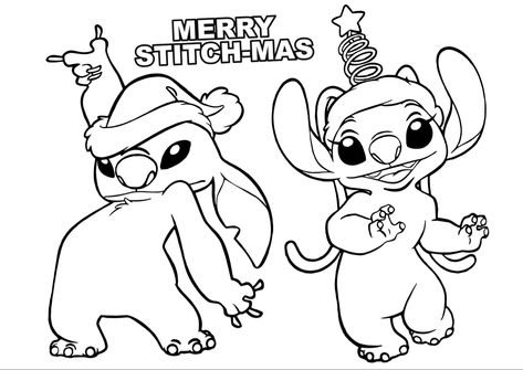 Lilo and Stitch. Stitch and Angel, Christmas, Merry Stitchmas Stitch And Angel Christmas, Stitch Coloring Pages, Window Color, Glitter Tattoo, Stitch And Angel, Christmas Coloring Pages, Window Painting, Baby Crafts, Lilo And Stitch