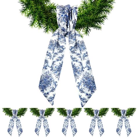 PRICES MAY VARY. Blue and White Wreath Polyester Sash Set: included 6 pieces, this abundant supply ensures not only that you have enough pieces for decorating multiple wreaths or areas, but also a handful of extra sashes for replacement or creative uses Dependable Material and Correct Dimensions: constructed from quality polyester, soft and silky, elegant and shiny, the wreath polyester sash for windows provides a long lasting usage; With the size of approximately 4.5 inches in width and 56 inch Sash For Wreath, Blue And White Wreath, Front Door Decor Wreath, Outdoor Kitchen Cabinet, Bows For Wreaths, Wreath Sash, Personalized Wreaths, Accessories For Wedding, Wreath Accessories