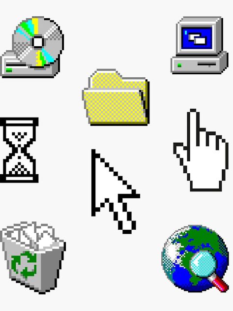 "Windows 95 Computer Icon Sticker Pack Collection" Sticker for Sale by OFFICIAL-CANDY | Redbubble Microsoft 95 Aesthetic, Windows Pixel Art, Design Sticker Aesthetic, Windows Graphic Design, App Icon Ideas Inspiration, Computer Icon Design, Computer Window Aesthetic, Computer App Icon, Windows Computer Aesthetic