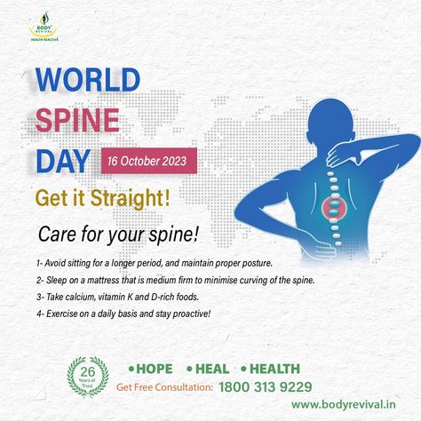 Let's get it straight! Your spine is your backbone - literally! Without it, you cannot do normal human body functions. Take care of your spine and stay healthy. Body Functions, Spine Health, Proper Posture, E Day, October 15, Stay Healthy, Take Care Of Yourself, How To Stay Healthy, Take Care