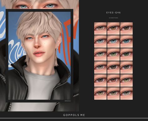 GPME-GOLD Eyes G46 | Patreon Heterochromia Eyes, Sims 4 Cc Eyes, Sims 4 Download, Sims 4 Game Mods, Save File, The Sims 4 Download, Male Makeup, Male Eyes, Sims 4 Cas