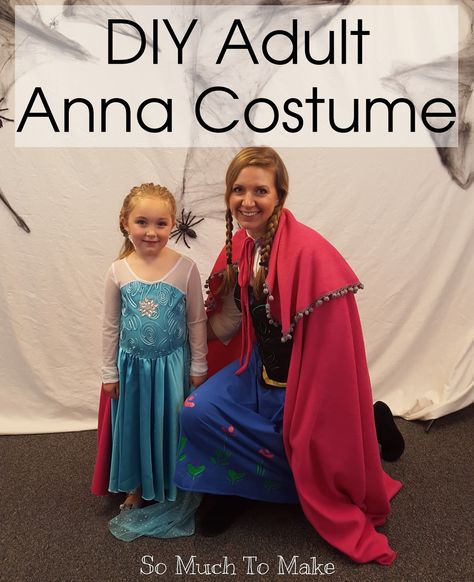 So Much To Make: DIY Adult Anna Costume. Make in a day with inexpensive materials--most found at Walmart! Diy Anna Costume, Anna Costume Diy, Frozen Costume Diy, Anna Halloween Costume, Adult Anna Costume, Princess Anna Costume, Anna Frozen Costume, Frozen Costume Adult, Anna Costume