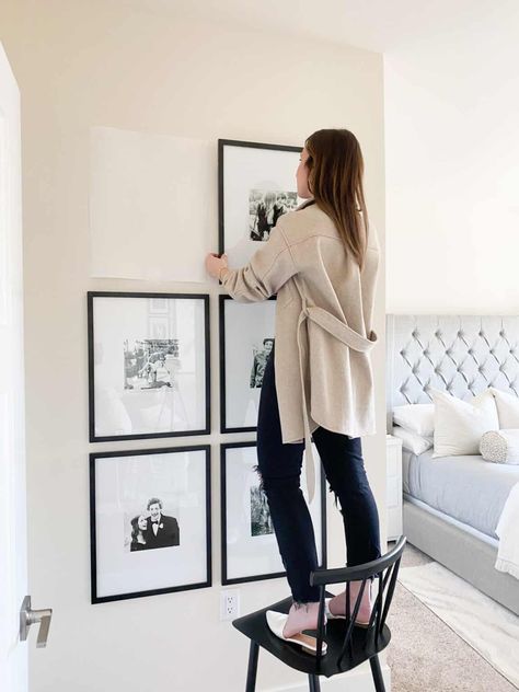 Cheap Gallery Wall, Photowall Ideas, Family Gallery Wall, Sophia Lee, Picture Gallery Wall, Photo Wall Gallery, Gallery Wall Living Room, Ikea Frames, Gallery Wall Frames