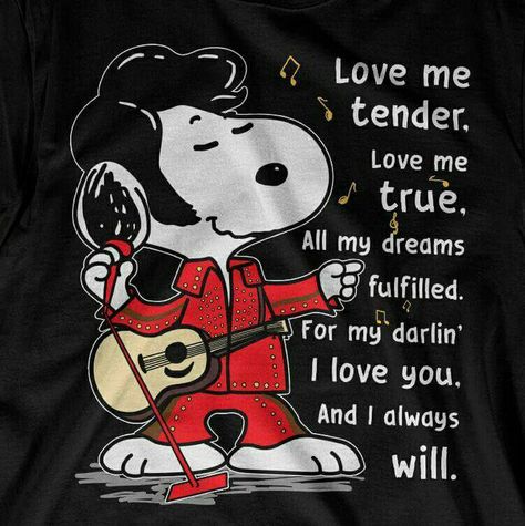 Elvis Presley Elvis Dog, Elvis Birthday Party, Elvis Birthday, Goodnight Snoopy, Elvis Quotes, Cartoon Songs, Charlie Brown Quotes, Song Memes, Snoopy Cartoon