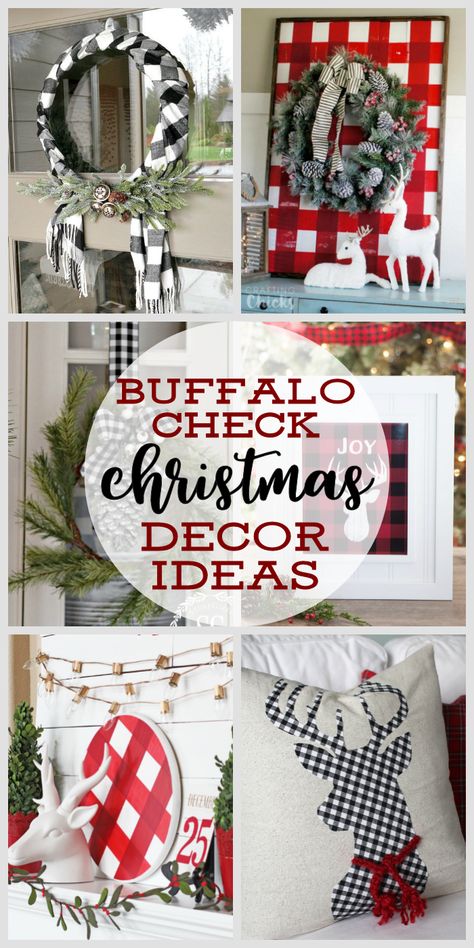 Buffalo Check Christmas Decor Ideas | Farmhouse Christmas Decorating Ideas | How to Decorate with Buffalo Check for Christmas | How to DIY Buffalo Check Tutorials  #farmhousedecor #farmhousechristmas Christmas Decor Ideas Farmhouse, Flirty Gift, Buffalo Check Christmas Decor, Diy Farmhouse Decoration, Plaid Christmas Decor, Buffalo Check Christmas, Christmas Decorating Ideas, Buffalo Plaid Christmas, Friend Gifts