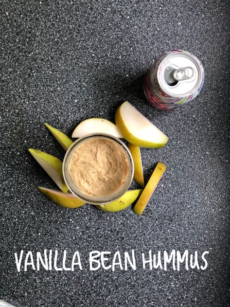 Vanilla Bean Hummus | A Pinch of Luv Vanilla Hummus Recipe, Vanilla Bean Hummus, Vanilla Hummus, Snickerdoodle Desserts, Dessert Hummus Recipe, Creamy Chocolate Dessert, Avocado Hummus Recipe, Hummus Flavors, Gerd Recipes