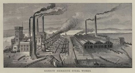 Polyester coated dishwasher safe ceramic mug. 5230530 Barrow Hematite Steel Works (engraving) by English School, (19th century); Private Collection; (add.info.: Barrow Hematite Steel Works. Illustration for The Practical Magazine, Volume II, 1873.); Look and Learn / Illustrated Papers Collection; English, out of copyright. barrow hematite steel works. Image supplied by Fine Art Finder. Product ID:dmcs_23303270_85000_0 Industrial Revolution Art, Revolution Art, Social Studies Notebook, American History Lessons, Fourth Industrial Revolution, World History Lessons, Workforce Management, Employee Training, Old Factory