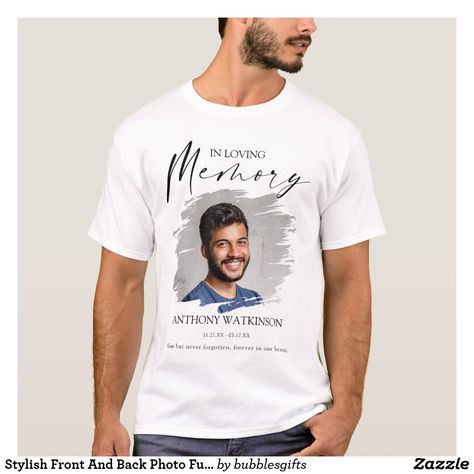 Celebration Of Life Memorial Shirts, Memorial Tshirt Ideas With Picture, Remembrance Shirts Design, Memorial Tshirts In Loving, Memorial Service Decorations, Memorial T-shirt With Custom Print, Shirt Design Inspiration, Memorial Service, Tshirt Print