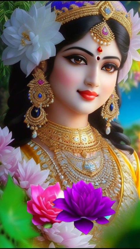 Radha Rani Wallpaper Full Hd, Motivation Shayari, Lord Durga, Devi Maa, Radha Beauty, Best Attitude, Indian Women Painting, Shiva Family, Pictures Of Shiva