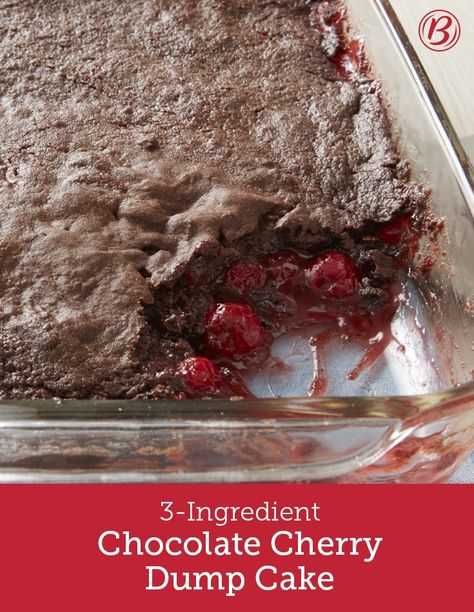 This simple 3-ingredient dump cake results in an addictive chocolate-cherry combo that is best served warm and with a scoop of vanilla ice cream. If you weren’t a chocolate-cherry fan before, you will be after tasting this cake. Chocolate Cherry Dump Cake, Cherry Dump Cake Recipe, Cherry Dump Cake, Cherry Cake, Cherry Recipes, Dump Cake Recipes, Dump Cake, Monkey Bread, Cake Mix Recipes