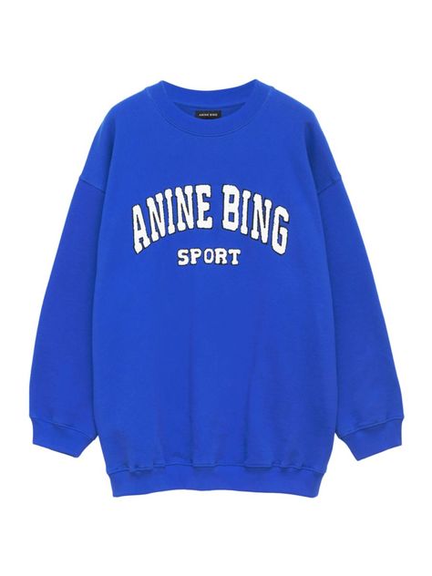 Annie Bing, Embroidered Alphabet, Animal Print Outfits, Straight Clothes, Designer Sweatshirts, Oversized Crewneck, Long Sleeve Kids, Anine Bing, Fleece Sweater