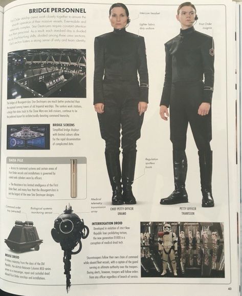 Star Wars: The Force Awakens Visual Dictionary - Finalizer Crew Star Wars Timeline, Imperial Officer, Visual Dictionary, Star Wars The Last Jedi, Star Wars Books, Star Wars Facts, Galactic Republic, Star Wars The Force Awakens, The Last Jedi