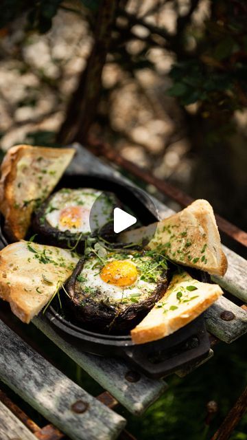 Gill Meller on Instagram: "Saturday morning breakfast inspo - Herby portobello mushroom baked eggs. Very simple and absolutely delicious. Find my recipe over on the @stonegateestate site. Link in bio. #organic 

#ambassador #organicfarming

Vid @matt_austin_images"