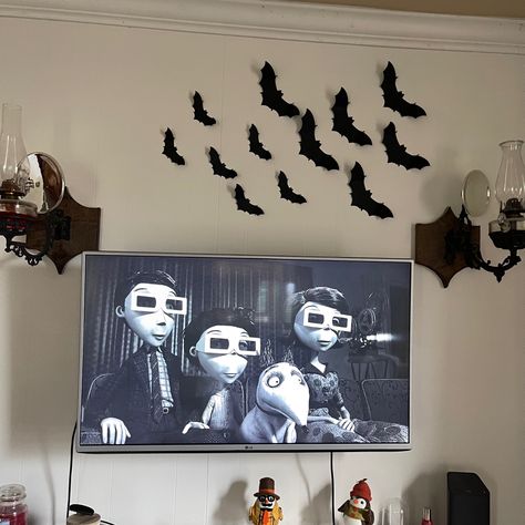 Frankenweenie Decorations, Bats Flying, Flying Home, Bat Flying, Disney S, Halloween Bats, Tim Burton, Halloween Decorations, Bat