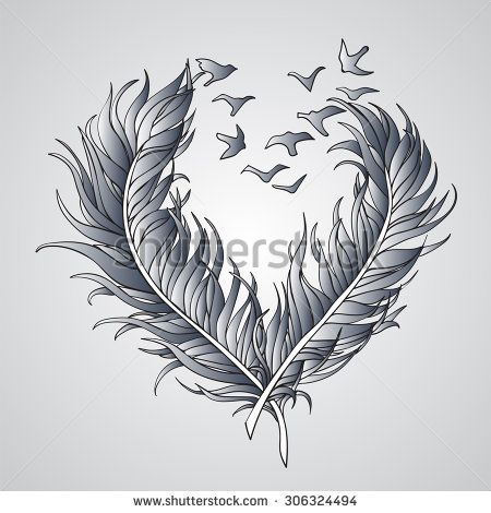 Feathers Heart Stock Photos, Images, & Pictures | Shutterstock Tattoos Dandelion, Tattoos Anchor, Dandelion Tattoos, Tattoos Placement, Tattoos Owl, Tattoos Feather, Placement Tattoo, Tattoo Nature, Feather Drawing