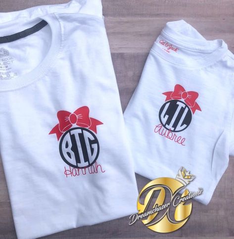 Big Sis Lil Sis Gifts, Cheer Sister Gifts, Big Lil Gifts, Monogram Shirt, Big Little Shirts, Little Sister Gifts, Big Sister Little Sister, Big Sister Gifts