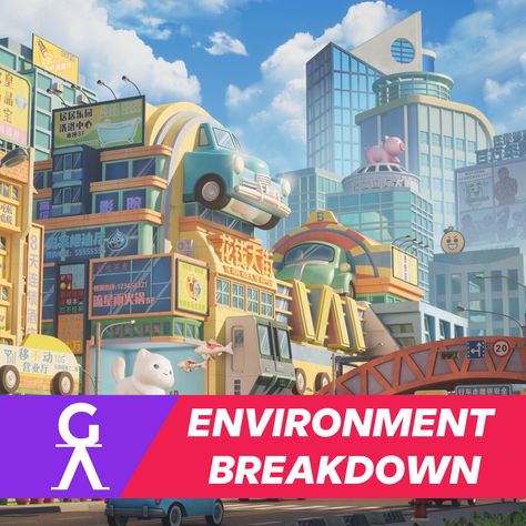 Stylized Building, Stylized Environment, City Skylines Game, Japanese Buildings, Sci Fi Architecture, Inspiring Illustration, 3d City, 2024 Ideas, City Cartoon