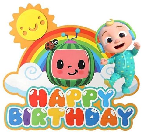 Happy 1st Birthday Cocomelon, Cocomelon Character Images, Cocomelon Images, Cocomelon Cake Topper Printable, Cocomelon Stickers, Cocomelon Printable, Cocomelon Happy Birthday, Topper Cocomelon, Fondant Giraffe