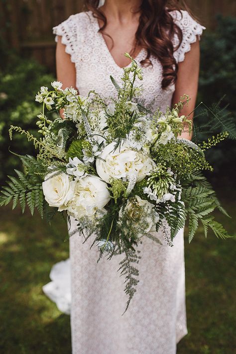 Oversized White & Greenery Bouquet - Daughters of Simone Wedding Dress | Crab & Lobster Wedding York | Anna Hardy Photography Oversized Bouquet, Woodland Wedding Bouquet, Fern Bouquet, Bouquet Champetre, Event Decorating, Rustic Wedding Bouquet, Unique Wedding Photos, Wedding Money, Rock My Wedding