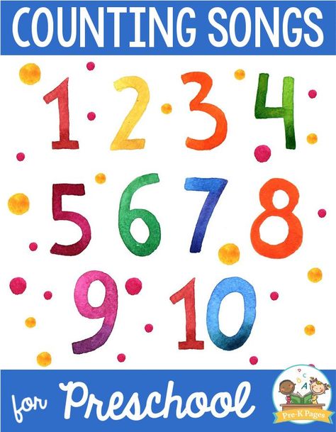 Counting Songs for Preschool Your early learners and Preschool kids will love these catchy tunes! What better way to help them learn their numbers than with a super fun counting song or two? These adorable musical counting songs will have your kids singing along, identifying numbers, and learning important counting skills all at the same time. Using songs and music is the perfect way to make learning how to count fun! #numbers #countingsongs Counting Circle Time Activities, Preschool Counting Songs, Number Songs Preschool, Storytime Songs, Songs For Preschool, Number Song, Math Songs, Counting Songs, Counting Activities Preschool