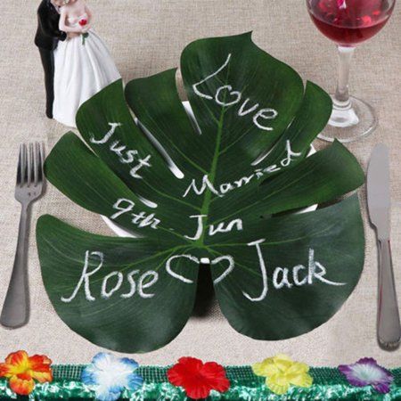 SUPERHOMUSE 12Pcs Green Jungle Plants Artificial Leaf Tropical Palm Leaves Simulation Plant Wedding Party Table Home Decor - Walmart.com - Walmart.com Palm Leaf Bedroom, Centerpieces For Rehearsal Dinner, Jungle Centerpieces, Diy Party Table Decorations, Leaf Bedroom, Leaf Table Decor, Affordable Wedding Decorations, Artificial Palm Leaves, Jungle Decorations