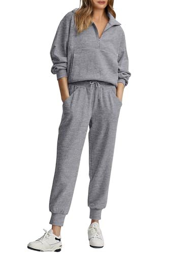 Matching Sweat Set, Matching Sweats, Color Cafe, Estilo Chic, Half Zip Sweatshirt, Sweatpants Set, Joggers Womens, Half Zip Pullover, Lounge Set