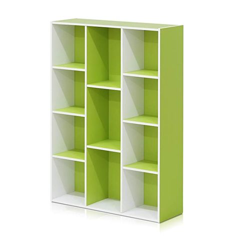 Open Shelf Bookcase, Green Shelves, Bookcase White, Cube Unit, Bookcases For Sale, Cube Bookcase, White Bookcase, Shelf Bookcase, Standing Shelves