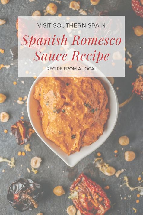 Are you looking for a Tasty Spanish Romesco Sauce Recipe? If you haven't tried the romesco sauce so far, you most definitely try it with your super easy and quick romesco recipe. This Spanish tomato sauce has a unique flavor thanks to the nora peppers and spices. The almonds and hazelnuts give to this Spanish romesco sauce recipe a thick texture that is quite irresistible. The best part, you can Serve the romesco with whatever you want. #spanishromesco #romescosauce #romescorecipe #spanishsauce Spanish Sauce, Chorizo Pasta, Pepper Sauce Recipe, Romesco Sauce Recipe, Roasted Pepper Sauce, Romesco Sauce, Spain Food, Tapas Recipes, Red Pepper Sauce