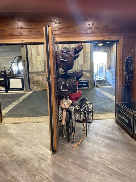 Western Tack Room Organization, Tack Room Ideas, Ranch Aesthetic, Tack Storage, Dream Barn Stables, Tack Room Organization, Storage Barn, Feed Room, Horse Tack Rooms